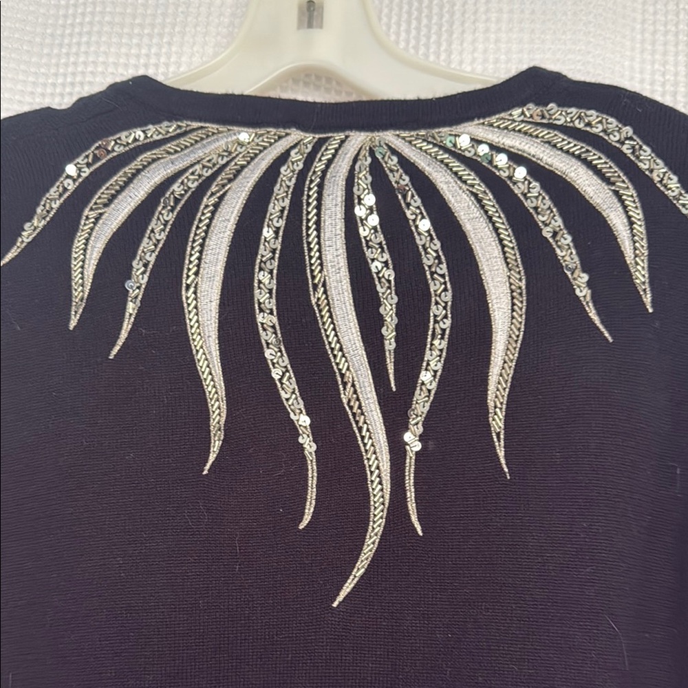 Bob Mackie Black and Silver Cardigan - Picture 3 of 3
